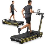 Non-Electric Curved Treadmill, 350 LBS Motorless Manual Treadmill, Foldable (New Folding Technology) Curved Manual Treadmill with LED Display, Upgraded Rubber Running Track