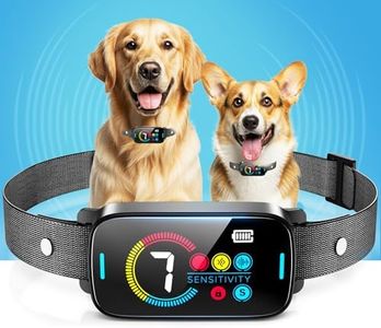 Ultrasonic Bark Collar for Large Medium Small Dogs,Rechargeable Waterproof Bark Control Collar with Beep & Vibration,Automatic Anti Barking Training Collar with 7 Sensitivity Levels, Black