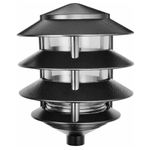 RAB Lighting LL22B Incandescent 4 Tier Lawn Light, A-19 Type, 100W Power, 1650 Lumens, 120VAC, Black