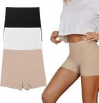 Culture Flossy® SS04 Women's High Coverage Super Women's Seamless Boyshort Ice Silk Panty Elastane Stretch Mid Waist Boy Shorts and StayFresh Treatment Pack-3 (M, Assorted)