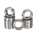 HiPicco R168ZZ Deep Groove Ball Bearings, ID 1/4" x OD 3/8" x Width 1/8" Miniature Bearings, Double Metal Shielded Ball Bearing Chrome Steel Z2 Lever 10pcs