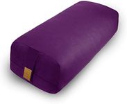 Yoga Bolster Pillow (26x10.5X 5.5in) Rectangular Yoga Pillow Supportive Meditation Cushion for Restorative Yoga 100% Cotton Meditation Pillow Supportive Yoga Accessories Floor Pillow-Purple