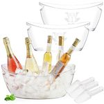 Slow Slog 3Pcs Ice Buckets for Parties, 5.5L Ice Bucket with Scoop, Acrylic Champagne Bucket,Plastic Tub for Cocktail Bar, Clear Ice Bucket Beverage Tub for Champagne, Wine, Beer Bottles