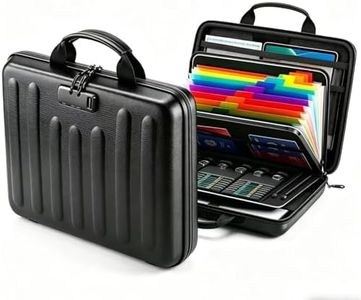 Fireproof Document Organizer with Lock, Waterproof Hard-Shell File Organizer, 13 Pocket Accordion Folder, Portable Safe Storage for A4 Files, Passports & Certificates, Home Office Travel Use, Black