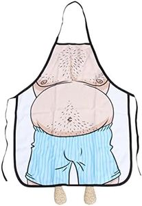 UEETEK Cocina cocina delantal novedad vientre loco hombre impreso delantal para cocinar barbacoa parrilla