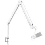 IXTECH Mic Arm White Premium Boom Arm 360° Rotatable Microphone Arm Stand with Desk Mount Fully Adjustable Sturdy and Universal VALIANT WHITE Model