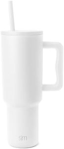 Simple Modern 40 oz Tumbler with Handle and Straw Lid | Insulated Cup Reusable Stainless Steel Water Bottle Travel Mug Cupholder Friendly | Gifts for Women Men Him Her | Trek Collection | Winter White