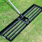 Walensee Lawn Leveling Rake, 213cm,114x25cm Levelawn Tool, Heavy Duty Effort Saving Lawn Level Tool, Stainless Steel Handle Lawn Leveler for Yard Garden Golf Course, Ease Level Soil Sand Dirt Surfaces