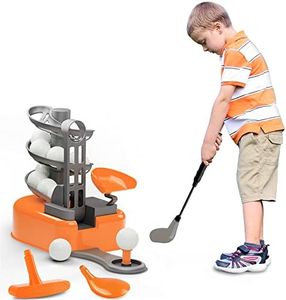 iPlay, iLearn Kids Golf Toys Set, Boys Outdoor Sport Toy Age 3-5, Toddler Outside Golf Ball Game W/Left & Right Club Head, Child Yard Play, Birthday Gifts for 4 6 7 8 Year Olds Girls