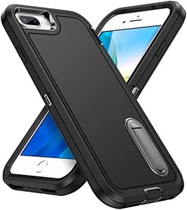 IDweel iPhone 8 Plus Case,iPhone 7 Plus/iPhone 6S Plus/iPhone 6 Plus Case with Build-in Kickstand,Heavy Duty Protection Shockproof Anti-Scratch Rugged Slim Fit Protective Durable Hard Cover,Black