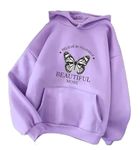 LIULA Corporation Beautifull Latest Printed Stylish Casual Trendy Best Winter Fleece Regular Fit Jacket Hoodies for Women and Girl (Small, Lavender)