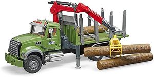 MACK Granite Timber Truck with Loading Crane and 3 Trunks