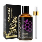 MAYJAM 100ML Grape Fragrance Oil Essential Oil, 3.38FL.OZ Large Volume Grape Oil for Diffuser, Great for DIY Soap and Candle Making