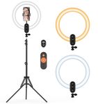 Kmasic 12 inch Ring Light 2800mAh Rechargeable, LED Circle Selfie Ringlight Cordless with 63" Tripod Stand/Phone Holder/Remote for Live Stream/Makeup/Video Recording/Tiktok/YouTube/Podcasting/Vlogging