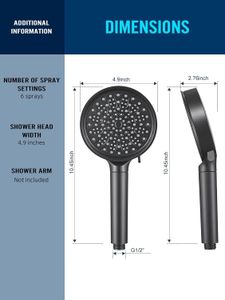 Cobbe Hard Water Filter Shower Head – High Pressure, 3 Spray Modes