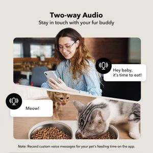 PETLIBRO Automatic Cat Feeder with Camera – 1080p HD, Dual Bowl, App Control, White