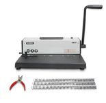 Rayson PD-1503 Coil Binding Machine, 4:1 Pitch Spiral Binder with Electric Coil Inserter for Max. Punching Letter Size