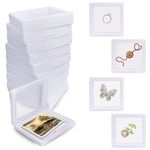 Sanas Acrylic White Square Photo Frame Accessory 10Pcs Birthday Return Gift Item Shadow Box Picture Frame Display Case and Tabletop for Home Decoration 10Pcs (White) (Only Shadow Box)