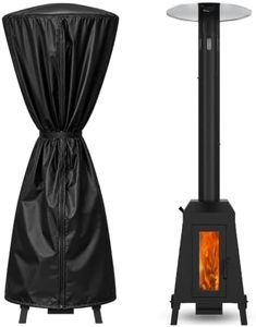70,000 BTU Wood Pellet Outdoor Patio Heater with Glass Viewing Window | Heater Cover, Portable Wheels, 20-Lb Hopper with Gravity-Fed Pellet System, Powerful Warmth for Patios & Outdoor Spaces