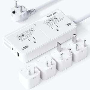 BESTEK 220V to 110V Converter for European Travel - 2000W Voltage Converter US to Europe with PD Chargers - International Travel Adapter for Hair Straightener Dryer