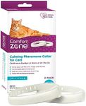 Comfort Zone Cat Calming Pheromone Collar, Anxiety & Stress Relief Aid, Breakaway Design, White, 2 Pack