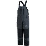 BASSDASH Splice Men’s Insulated Waterproof Fishing Hunting Bibs Ripstop Breathable Snow Pants Dark Grey/Black