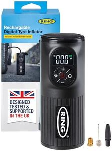 RING TYREINFLATE GO 2 Cordless Handheld Digital Tyre Inflator - Rechargeable with Internal Power Bank