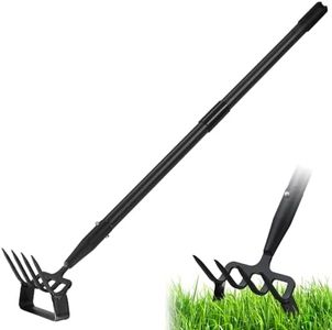 Upgraded Stirrup Hoe and Cultivator,Garden Hoe with Adjustable Handle for Weeding,Digger,loosening Soil,Metal Garden Hula Hoe with Rake Tiller Cultivator (30-62 Inch)