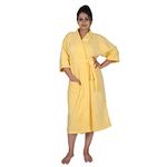 Aspire Velour Bathrobe For Men & Women, One Size Fits All, Yellow