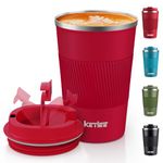 KETIEE Travel Mugs, 380ml Insulated Coffee Cup with Leakproof Lid,Reusable Coffee Cups Travel Cup,Coffee Travel Mug,Double Walled Coffee Mug,Stainless Steel thermaol Mug for Hot Cold Drinks,Red