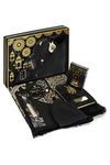 ihvan online Prayer Gift Box for Hajj and Umrah, Muslim Prayer Rug, Islamic Prayer Mat, Beads Tesbih, Yaseen Book, Miswak, Muslim Kufi Hat, İslamic Deluxe Set for Ramadan & Eid Gift, Black/Set 3