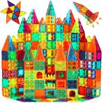 Magnetic Tiles, 110PCS Magnet Building Set, Magnetic Building Blocks,Construction STEM Toys for Kids, Gift for Boys Girls