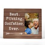 FONDCANYON Best Godfather Ever Picture Photo Frame, Godfather Gifts From Godchild Godkids Picture Frame, Godfather Gift, Godfather Birthday Christmas Gifts For Men Godfather(4x6 Inch Photo)