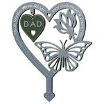 Memorial Plaque Heart Shaped Butterfly Ornament, Weatherproof Inserted Garden Stakes Yard Sign,Your Wing Were Ready, But Our Heart Were Not for Mom, Dad, Best Friend, Husband, Memorial Gift (Dad)