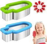 Vibbang 2Pcs Watermelon Slicer Cutter, Stainless Steel Watermelon Popsicle Cutter, Watermelon Cutter Slicer Tool, Melon Cutter, Quickly Fruit Slicer, for Cantaloupe Papaya Dragon Fruit Watermelon