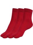 N2S NEXT2SKIN Women's Ankle Length Cotton Thumb Socks, Pack of 3 (Red) Free Size