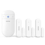 SECRUI Door Chime, Easy Installation Wireless Door Sensor Alarm with 500ft Range, 52 Chimes, 5 Adjustable Volumes, 3 Sensors and 1 Plug-in Receiver, White