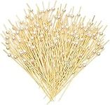 200pcs Cocktail Picks,12cm Pearl Fruit Sticks Handmade Sticks Cocktail Skewers Wooden Fancy Toothpicks (White)