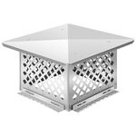 VIVOHOME Chimney Cap, 13" x 13" Chimney Cover, Stainless Steel Fireplace Flue Lid with Adjustable Bottom, Mesh Chimney Cover for Outside Existing Clay Flue