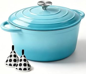 Enameled Cast Iron Dutch Oven with Lid, 6QT Heavy-Duty & Non-Stick Cookware Pot for Braising, Stews, Roasting, Bread Baking - Oven & Stovetop Safe
