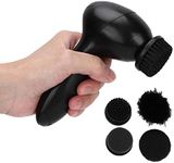 Electric Shoe Polisher with with 4 Brush Heads for Dust Brush Oil Brush Polishing Brush Brighten Brush Handheld Shoe Cleaning Brush Kit for Leather Shoes