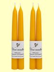 100% Pure Beeswax Taper Candles (7/8” x 8"), Two Pairs (4 Candles)