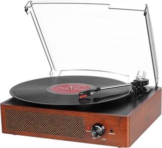 Mersoco Bluetooth Vinyl Record Player,3-Speed Turntable with Stereo Speakers Vintage Phonograph Record Player, with RCA Line Out AUX in Headphone Jack
