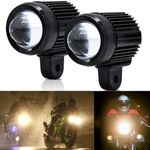 Vislone 2Pcs Motorcycle Spot Light Motorcycle LED Driving Light Fog Lamp Dual Color 6000K White 3000K Yellow 30W LED Spotlight for Motorcycle Car Tractor Truck ATV SUV Boat