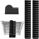 Mudygelay 52 pcs Modular Wrench Organizers for Tool Drawers - Wrench Rack with Metric&SAE Labels, Perfect Tool Storage Holder. Gift for Father and Boyfriend (Black)