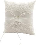 Wedding Ring Pillow Cushion Elegant Ivory White Design