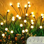 Solar Outdoor Lights, 4pack Solar Firefly Lights 8 LED Outdoor Waterproof Solar Powered with 8 Lighting Modes for Yard Patio Pathway Landscape Decoration, Warm White