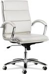 Alera ALENR4206 Neratoli Series Mid-Back Slim Faux Leather Chair - White/Chrome