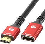 tunghey 8K HDMI Male to Female Cable, HDMI Extension Extender Adapter for TV, 4K120Hz 8K60Hz 2.1 Ultra High Speed 48Gbps, Compatible with Ro-ku/Fir-e TV Stick, PS5, UHD TV PC, Blu-ray (0.5m)