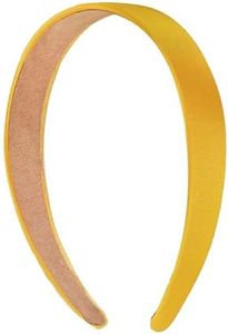 Motique Accessories Dark Yellow 1 Inch Satin Hard Headband for Women and Girls